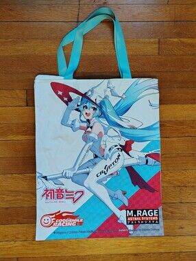 Hatsune Miku M.RAGE Racing 2024 Tote Bag Good Smile Anime Expo Merch Zipper Bag